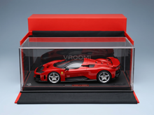 FERRARI - F80 2024 - SILVER RIMS - CON VETRINA - WITH SHOWCASE - ROSSO CORSA - RED BLACK