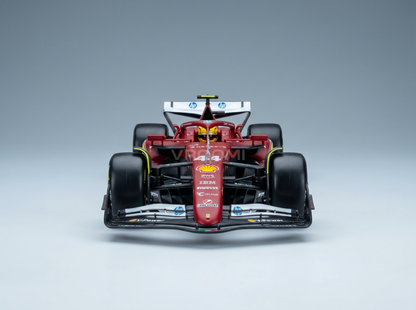 FERRARI - WITH SHOWCASE - F1 SF-25 TEAM SCUDERIA FERRARI HP N 44 SEASON 2025 LEWIS HAMILTON - RED Scale model car on Vroomi