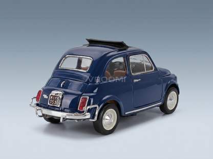 FIAT - 500L OPEN ROOF 1968 - BLAUW Schaalmodel op Vroomi