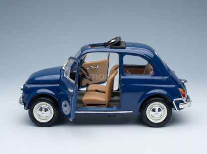 FIAT - 500L OPEN ROOF 1968 - BLAUW Schaalmodel op Vroomi