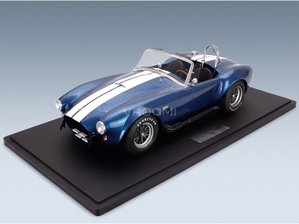 FORD USA - SHELBY COBRA 427 S/C SPIDER OPEN 1967 - CON VETRINA - WITH SHOWCASE - BLUE WHITE - ROAD CARS
