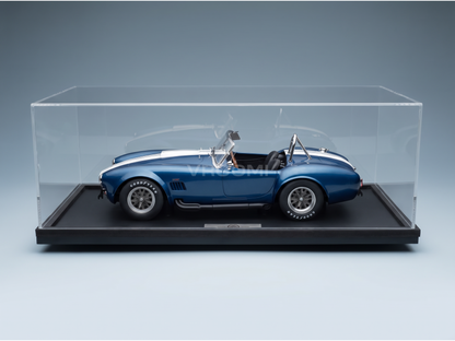 FORD USA - SHELBY COBRA 427 S/C SPIDER OPEN 1967 - CON VETRINA - WITH SHOWCASE - BLUE WHITE - ROAD CARS