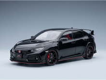 Schwarzes Honda Civic Type R-Modellauto mit roten Akzenten, präsentiert für Vroomi-Sammler
