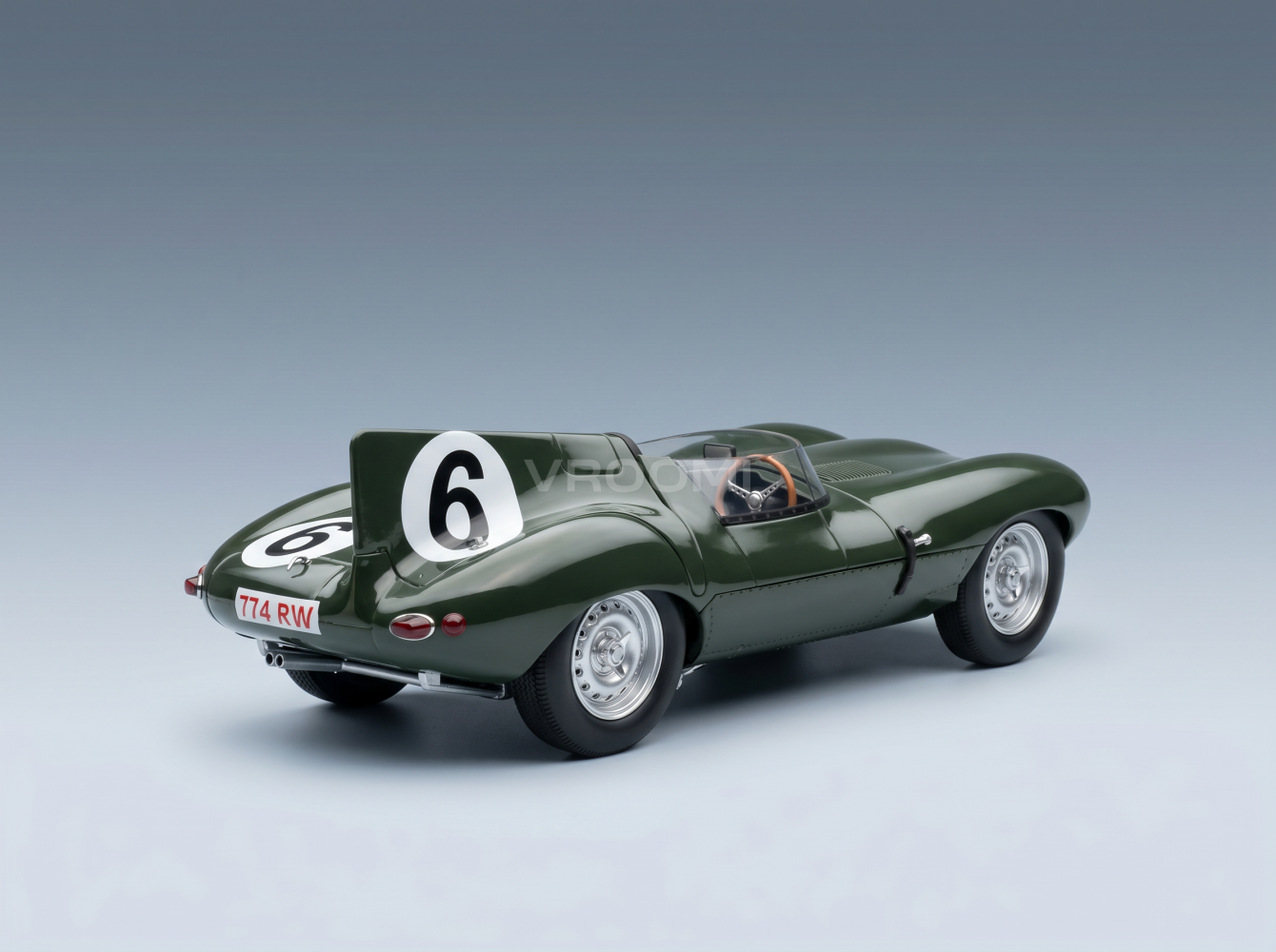 JAGUAR  D-TYPE TEAM JAGUAR LTD N. 6 VINCITRICE DELLA 24 ORE DI LE MANS 1955 J.M. HAWTHORN - I.L. BUEB | BRITISH RACING GREEN modellino in scala modellino Vroomi