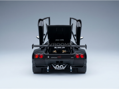 Zwart Lamborghini GTR-schaalmodel met open deuren en motor achterin, van Vroomi
