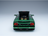 Voiture miniature verte avec compartiment moteur arrière ouvert, présentée par Vroomi pour les collectionneurs