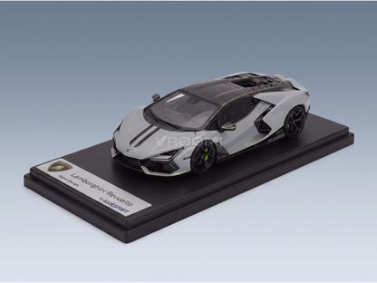 Lamborghini Revuelto scale model car by LookSmart, displayed on stand — Vroomi