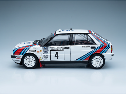 LANCIA - DELTA HF INTEGRALE 4WD TEAM LANCIA N 4 WINNER RALLY 1000 LAKES 1987 MARKKU ALEN - ILKKA KIVIMAKI - WHITE RED