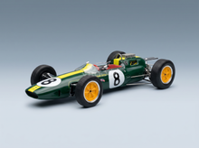 LOTUS – F1 CLIMAX 25 N 8 WELTMEISTER-SIEGER ITALIEN GP 1963 JIM CLARK – MIT VITRINE – GRÜN-GELB Modellauto auf Vroomi