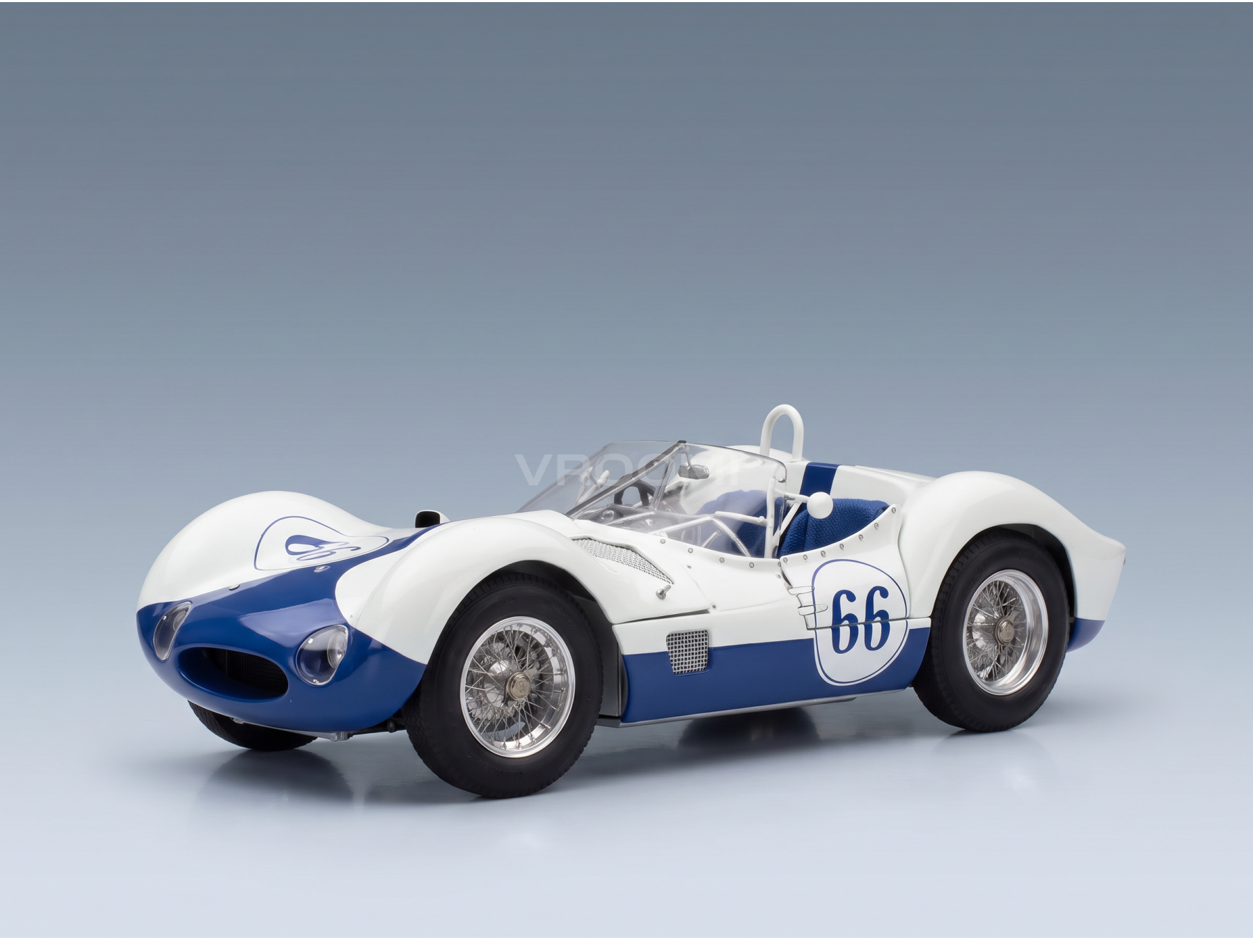 MASERATI - TIPO 61 2.9L S4 SPIDER BIRDCAGE N 66 WINNER CASTLE ROCK COLORADO SCCA 1960 JIM HALL - WHITE BLUE - RACING