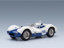 MASERATI - TIPO 61 2,9 l S4 SPIDER BIRDCAGE N 66 WINNAAR CASTLE ROCK COLORADO SCCA 1960 JIM HALL - WIT-BLAUW - RACING
