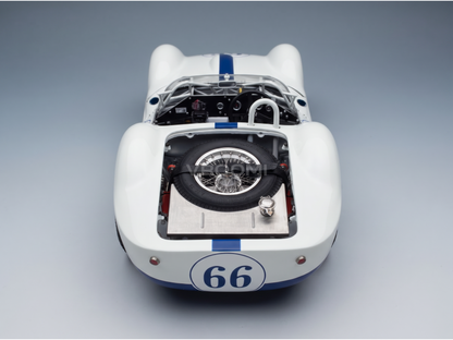 MASERATI - TIPO 61 2.9L S4 SPIDER BIRDCAGE N 66 WINNER CASTLE ROCK COLORADO SCCA 1960 JIM HALL - WHITE BLUE - RACING