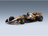 Voiture miniature McLaren F1 MCL39 orange et noire avec jantes arc-en-ciel colorées, Team McLaren N 81, GP des États-Unis 2025