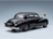 Black Mercedes-Benz classic scale model car with German flag, showcased by Vroomi for collectors.