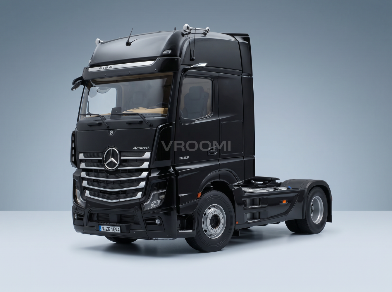 MERCEDES BENZ – ACTROS L 1863 GIGASPACE 4x2 Sattelzugmaschine 2-Achser 2023 – SCHWARZ Modellauto auf Vroomi