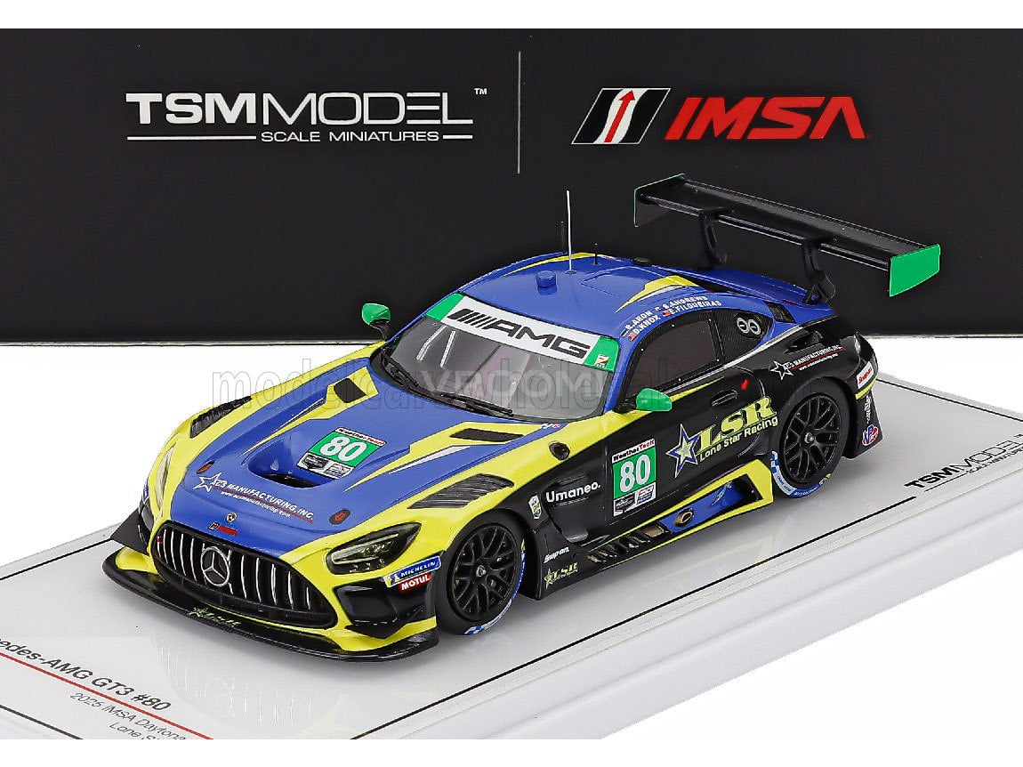 Mercedes-AMG GT3 EVO Lone Star Racing No. 80 Dan Knox Scott Andrews Eric Filgueiras Ralf Aron 24h Daytona 2025 TrueScale 1:43 scale model