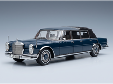 MERCEDES BENZ - S-KLASSE 600 PULLMAN (W100) LANDAULET MET ZACHTE KAP, HALFCABRIOLET 1969 - BLAUW - STRATAUTO'S