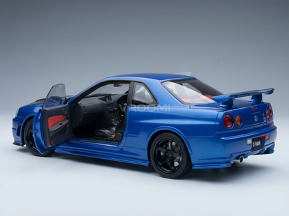 NISSAN - SKYLINE GT-R (R34) Z-TUNE 2002 - AZUL BAYSIDE CON DETALLES DE CARBONO