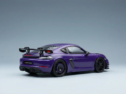 PORSCHE - 718 (982) CAYMAN GT4 RS KIT MANTHEY 2024 - AVEC VITRINE - ULTRAVIOLET, VIOLET, NOIR - Boutique de modèles réduits Vroomi