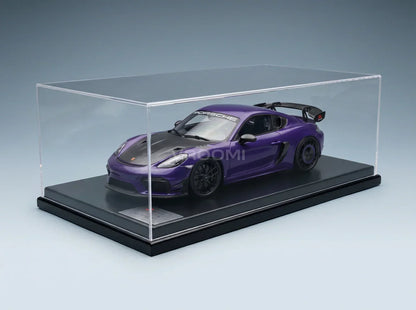 PORSCHE - 718 (982) CAYMAN GT4 RS KIT MANTHEY 2024 - AVEC VITRINE - ULTRAVIOLET, VIOLET, NOIR - Boutique de modèles réduits Vroomi