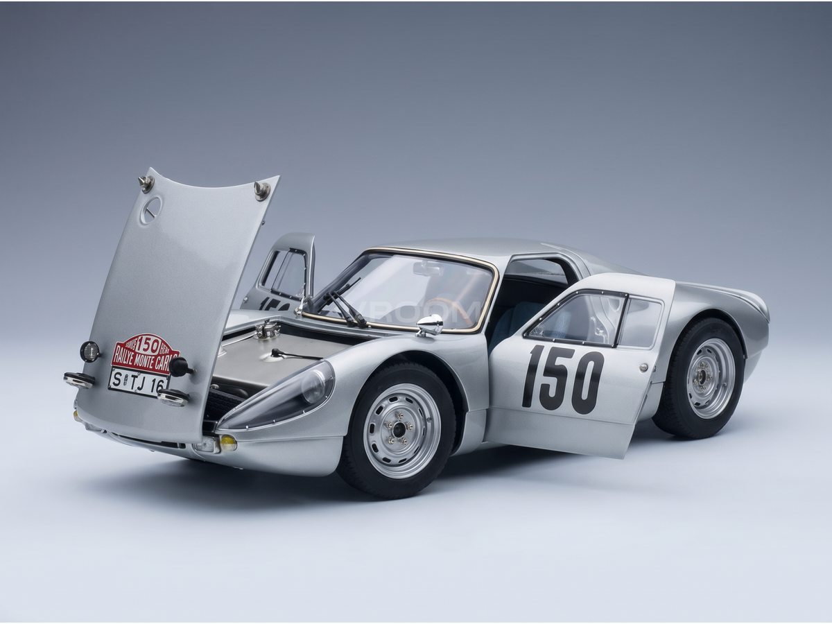 PORSCHE - 904 CARRERA GTS ch.904-006 N 150 2° RALLY MONTECARLO 1965 EUGEN BOEHRINGER - ROLF WUTHERICH - ARGENTO