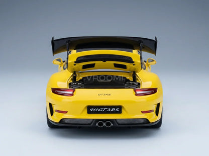 PORSCHE - 911 991-2 GT3 RS COUPÉ PACK WEISSACH 2017 - JAUNE COURSE Boutique de modèles réduits Vroomi