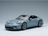 Voiture miniature Porsche 911 bleu pâle avec jantes argentées, présentée par Vroomi pour les collectionneurs.