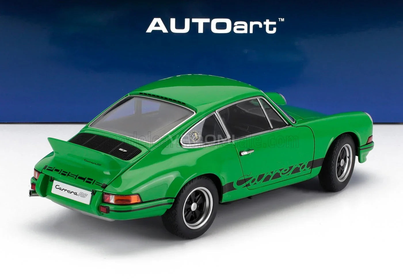 PORSCHE - 911 CARRERA RS 2.7 COUPÉ 1973 - VERDE Y NEGRO Maqueta de coche en Vroomi