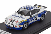 PORSCHE - 911 CARRERA RS (versão noturna) N 69 24h de Le Mans 1974 LUCIEN NAGEOTTE - PIERRE LAFFEACH - JF JAUNET - BRANCO E AZUL Maquete de carro na Vroomi