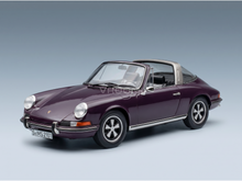 Paars Porsche 911 Targa-schaalmodel van Vroomi, gedetailleerde replica van gegoten metaal met chromen accenten