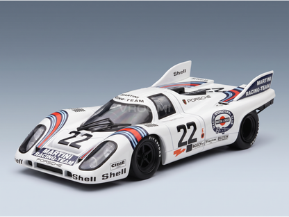 Porsche 917K Martini Racing Team scale model car, #22, at Vroomi