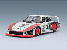 Martini Porsche 935 scale model car with iconic livery, red wheels, and racing decals, perfect for Vroomi collectors.