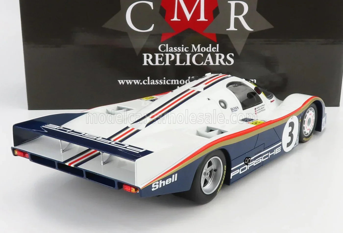 PORSCHE - 956L 2,6 L TURBO TEAM ROTHMANS PORSCHE N° 3, VAINQUEUR DES 24 HEURES DU MANS 1983 : AL HOLBERT - HURLEY HAYWOOD - VERN SCHUPPAN - BLANC ET BLEU - Boutique de modèles réduits Vroomi