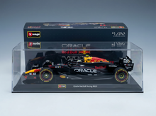 RED BULL  F1  RB20 EQUIPO ORACLE RED BULL N.º 11 TEMPORADA 2024 SERGIO PÉREZ - CON PILOTO Y VITRINA - AZUL, AMARILLO Y ROJO