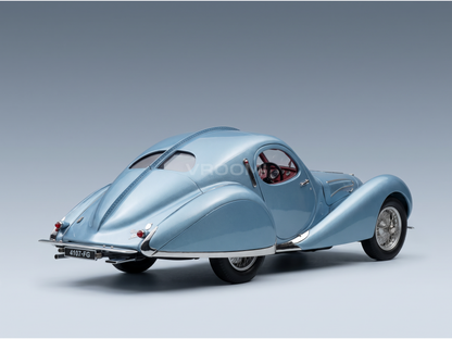 TALBOT LAGO - T150 COUPE C-SS TEARDROP FIGONI & FALASCHI 1937 - LIGHT BLUE MET - ROAD CARS