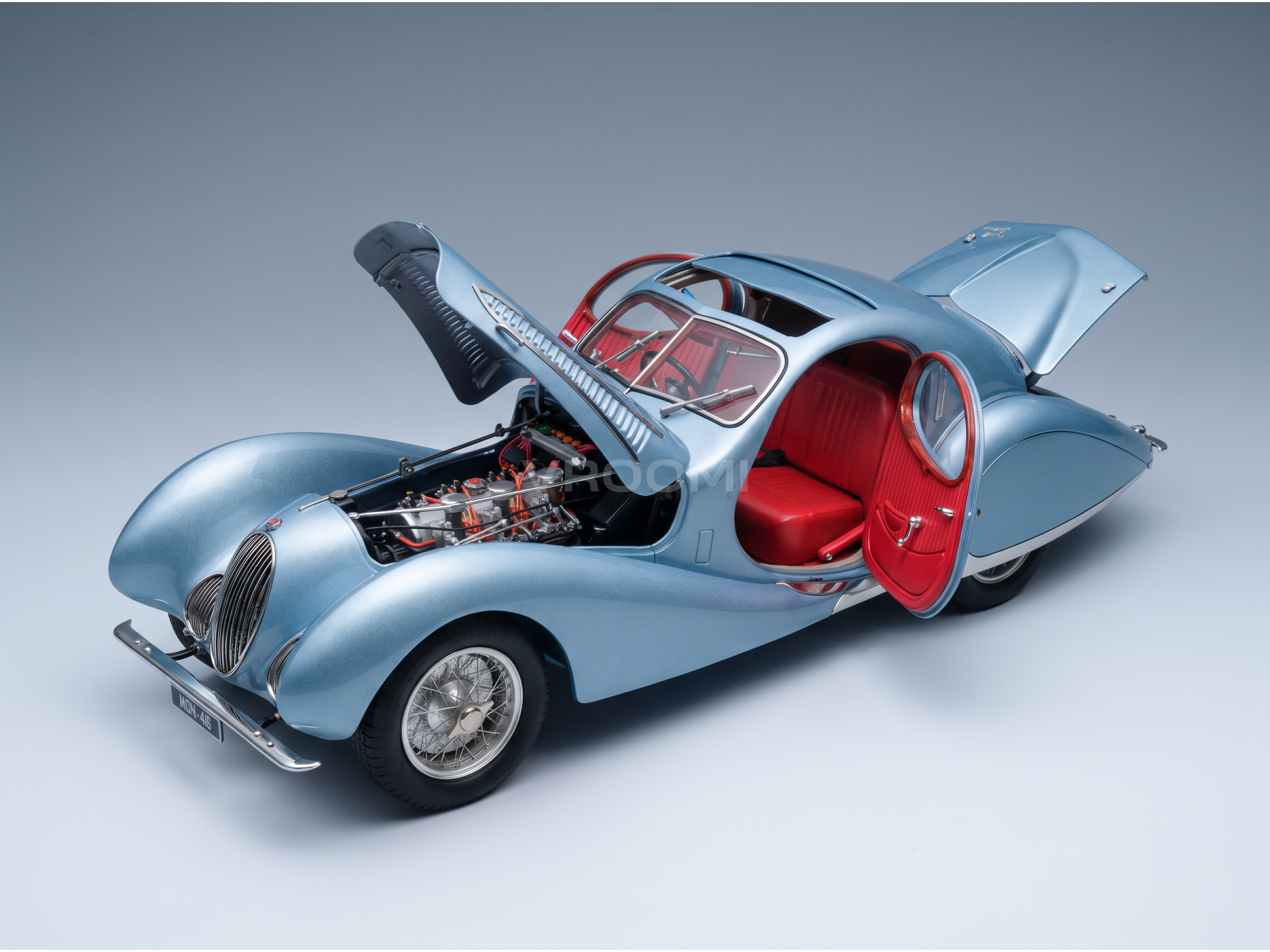 TALBOT LAGO - T150 COUPE C-SS TEARDROP FIGONI & FALASCHI 1937 - LIGHT BLUE MET - ROAD CARS