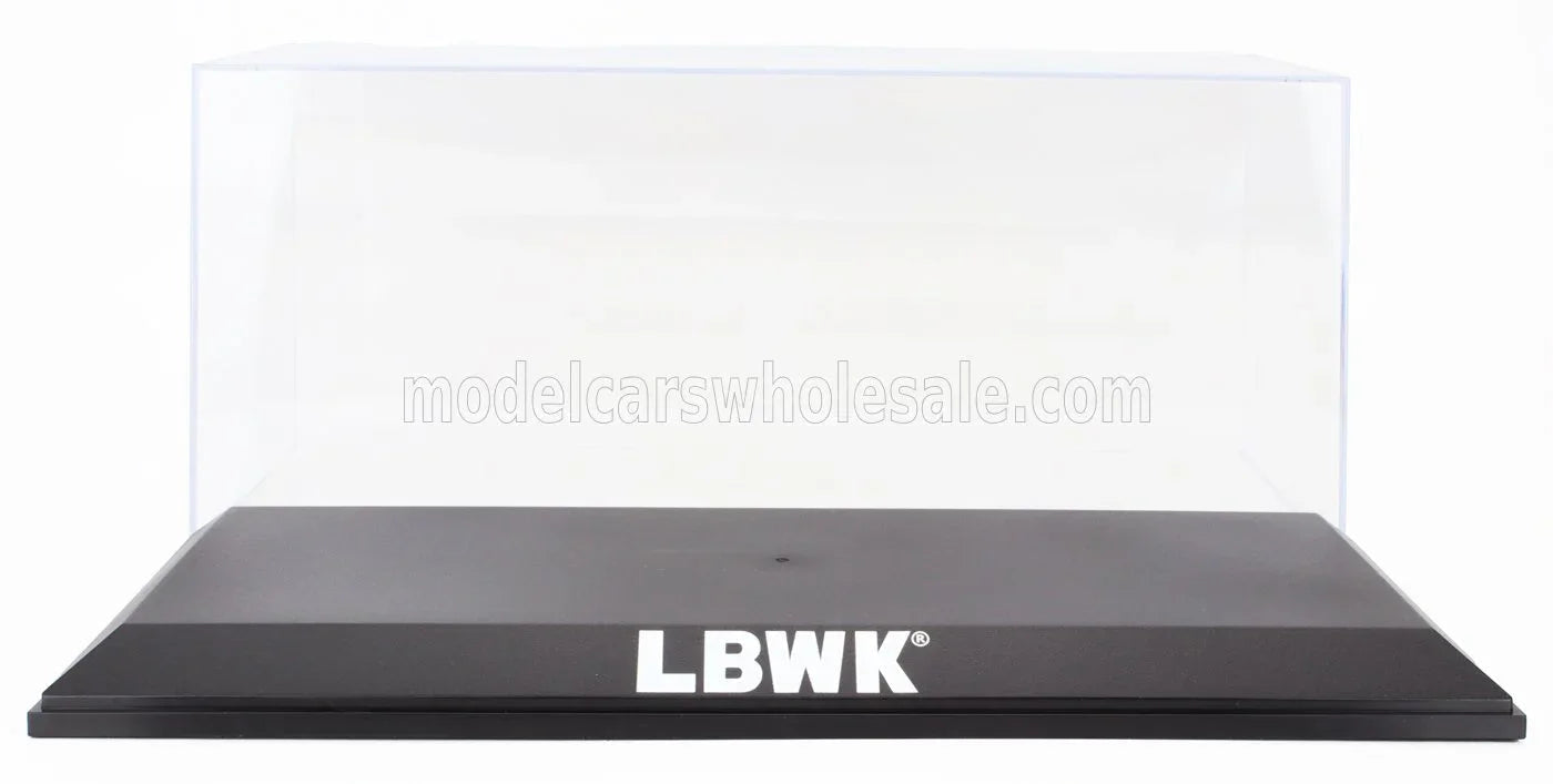 VITRINA DE EXPOSICIÓN - BASE DE PLÁSTICO NEGRO - LBWK - 35,5 cm (largo) x 15,5 cm (ancho) x 15,2 cm (alto) (altura interior: 12,7 cm) - EXPOSITOR DE PLÁSTICO: Maqueta de coche en Vroomi