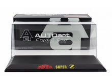 Vitrina de cristal AUTOart para coches a escala 1:18, con la marca SUPER Z, ideal para los coleccionistas de Vroomi.