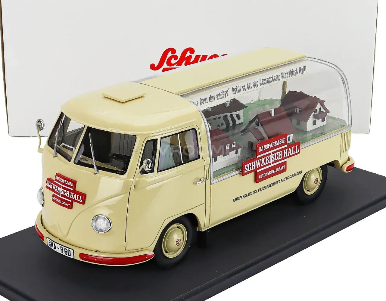 VOLKSWAGEN - T1a PICK-UP BAUSPAR-KASSE SCHWABISCH HALL 1962 - CREAM Vroomi Schaalmodellenwinkel