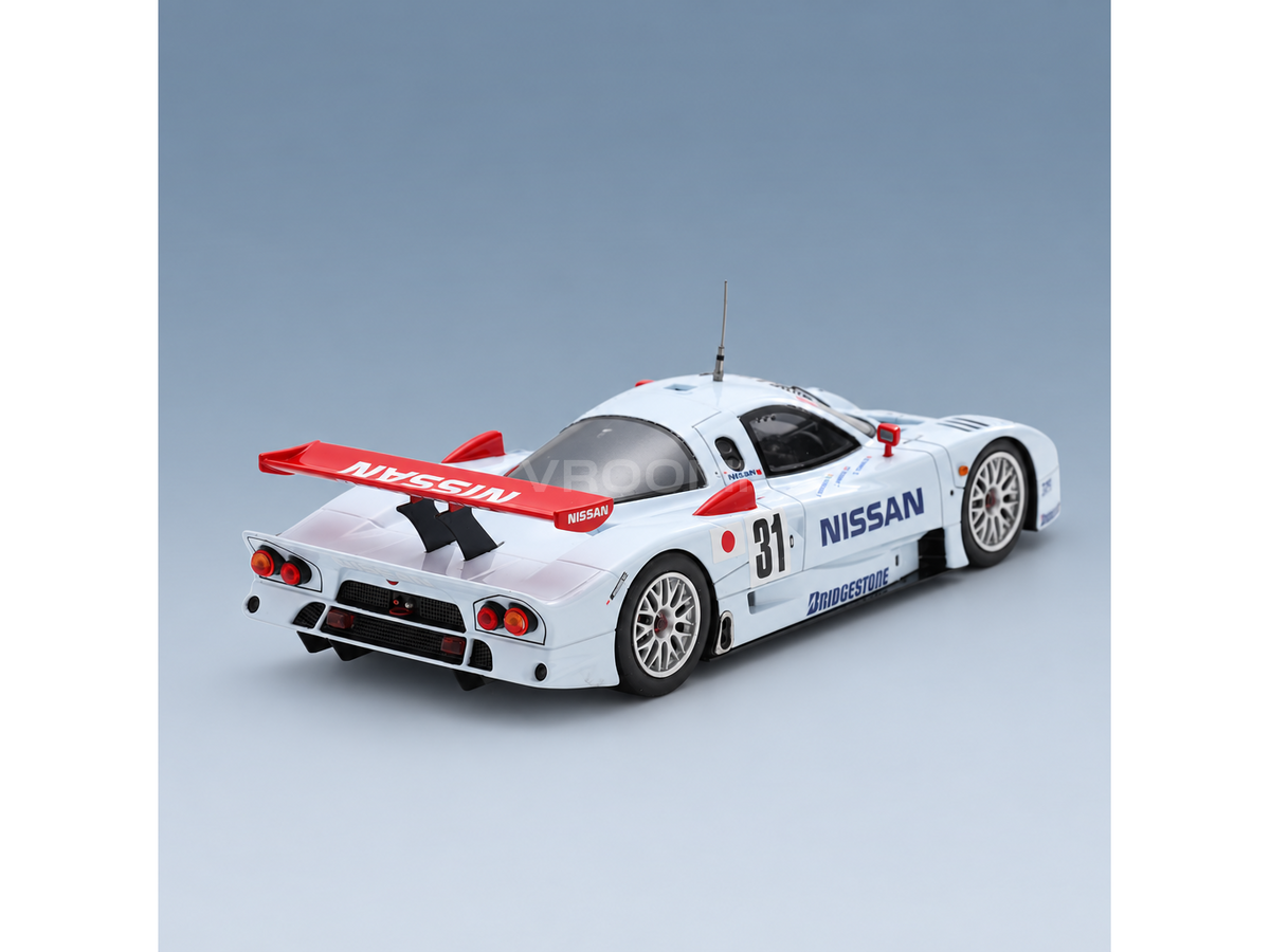 Nissan R390 GT1 Test 24h Le Mans 1998 Spark Model 1:43 scale model - rear three-quarter view