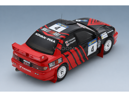 Mitsubishi Lancer Evolution III No. 4 Yoshihiro Kataoka Satoahi Hayashi Rally China 1997 Spark Model 1:43 scale model - rear three-quarter view