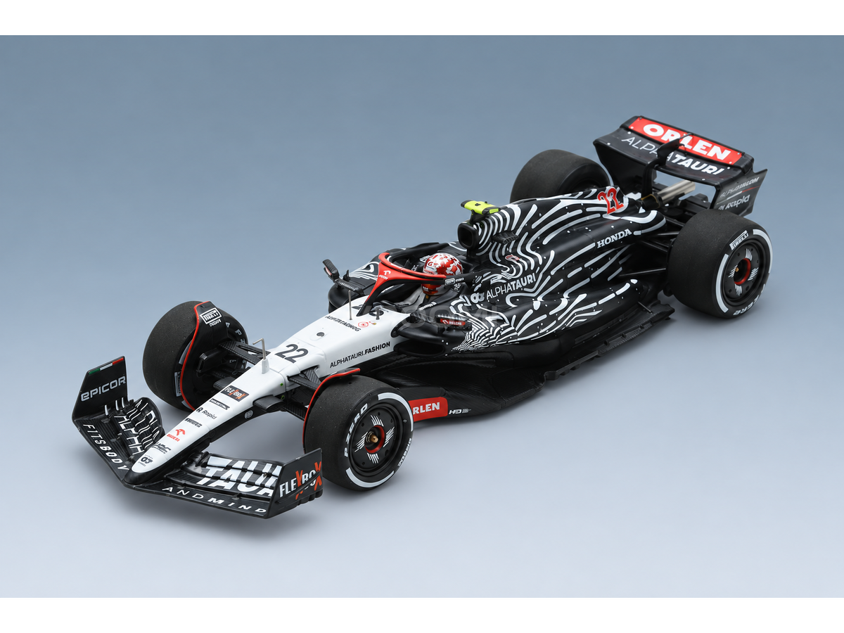 AlphaTauri AT04 Team AlphaTauri No. 22 Yuki Tsunoda Las Vegas USA GP 2023 Spark Model 1:43 scale model - front three-quarter view