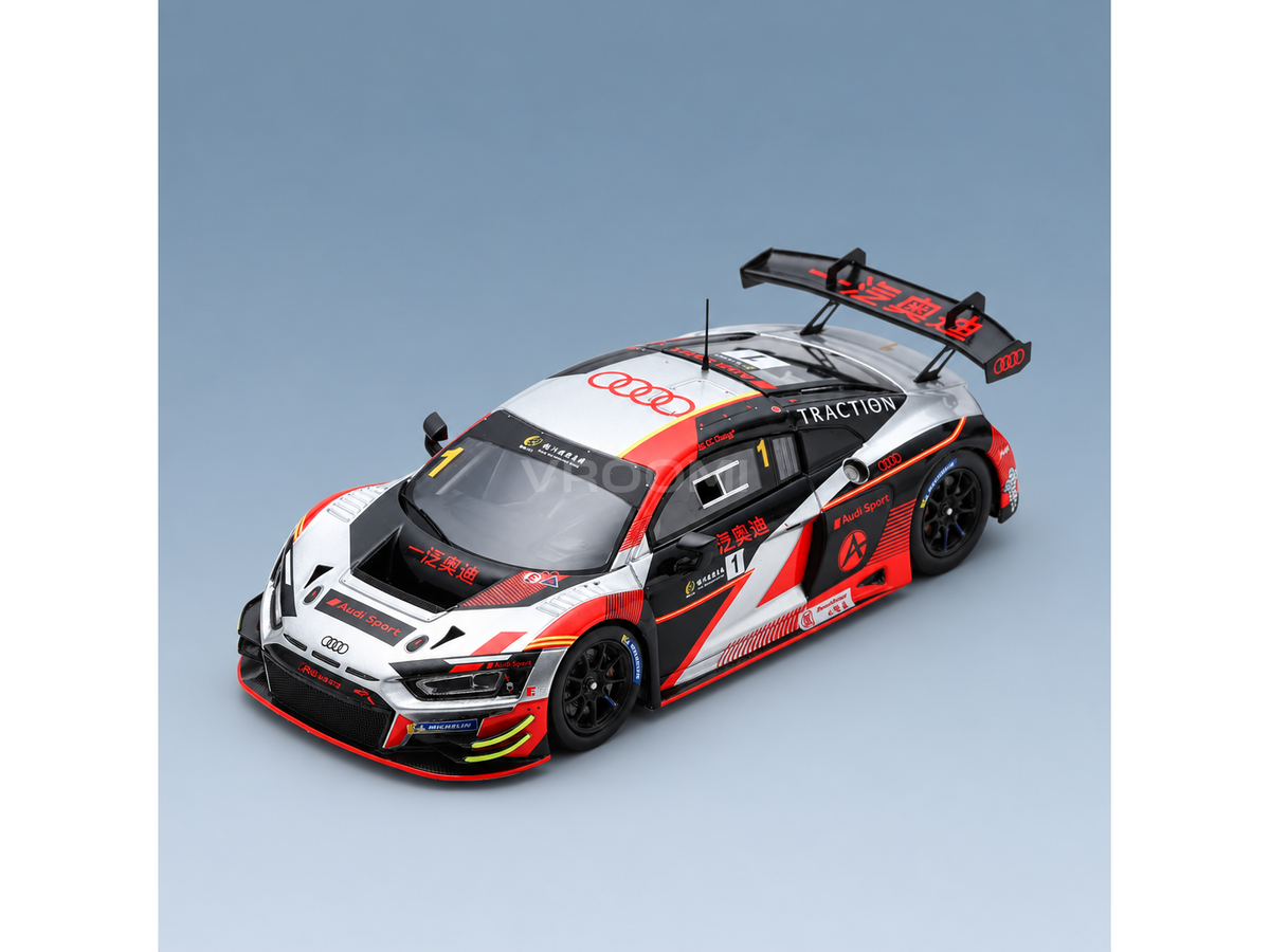 Audi R8 LMS GT3 Team FAW Audi Racing Team No. 1 Cheng Cong Fu GT Cup Macau 2022 Spark Model 1:43 scale model - front three-quarter view