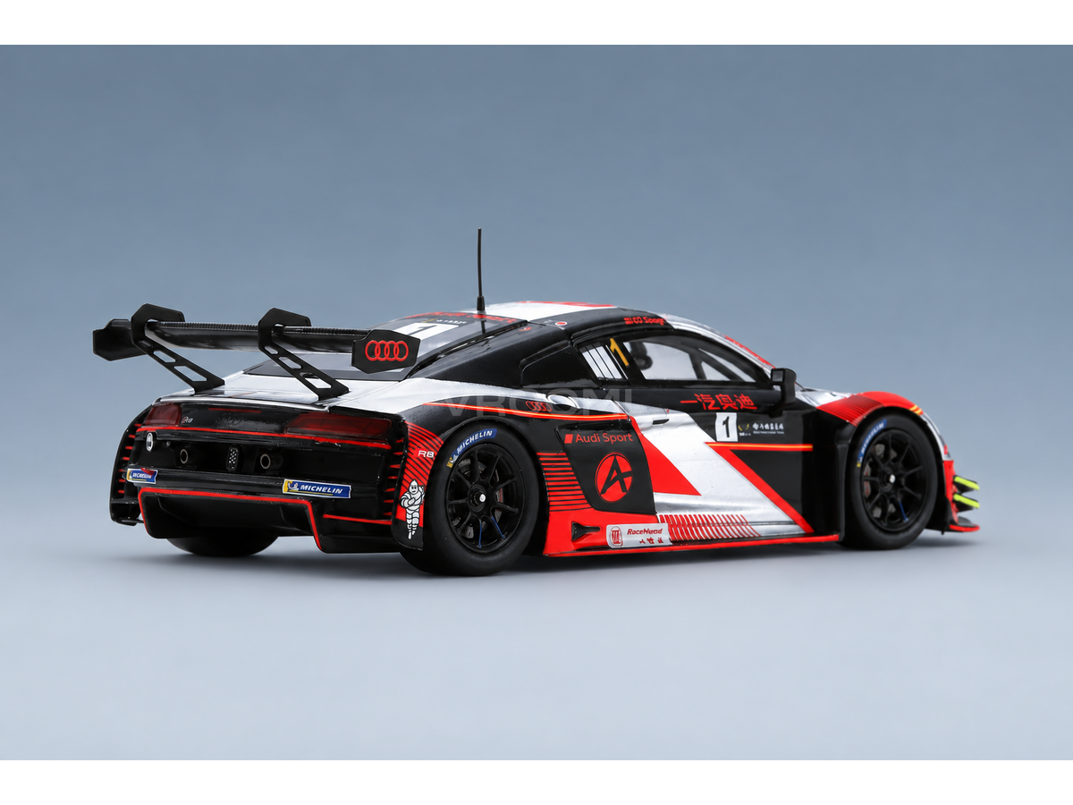 Audi R8 LMS GT3 Team FAW Audi Racing Team No. 1 Cheng Cong Fu GT Cup Macau 2022 Spark Model 1:43 scale model - rear three-quarter view
