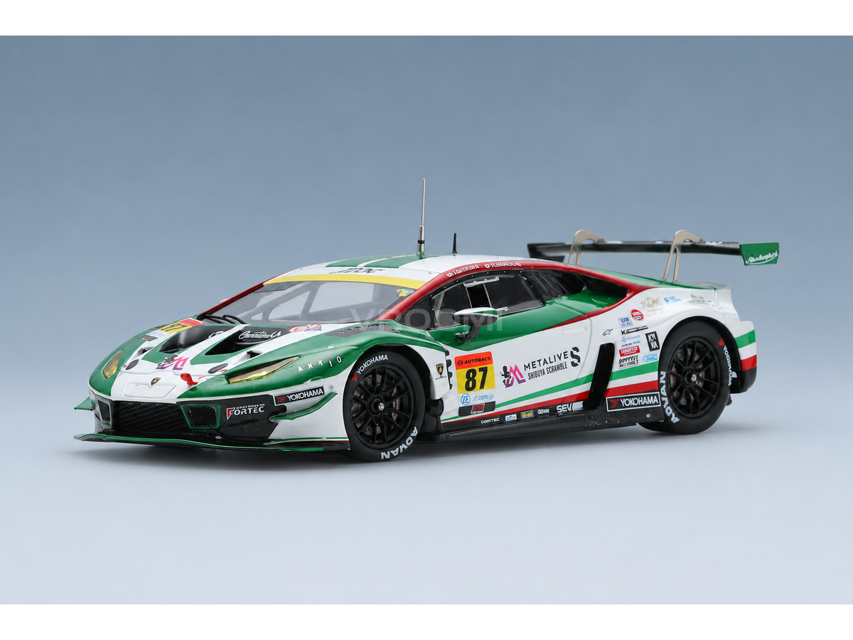 Lamborghini GT3 Team JLOC No. 87 GT300 Class Kosuke Matsuura Natsu Sakaguchi Super GT 2024 Spark Model 1:43 scale model - front three-quarter view