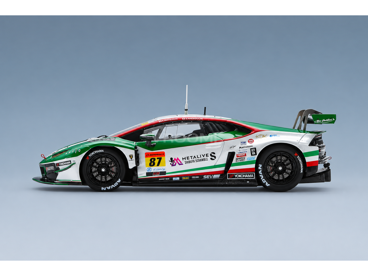 Lamborghini GT3 Team JLOC No. 87 GT300 Class Kosuke Matsuura Natsu Sakaguchi Super GT 2024 Spark Model 1:43 scale model - side view