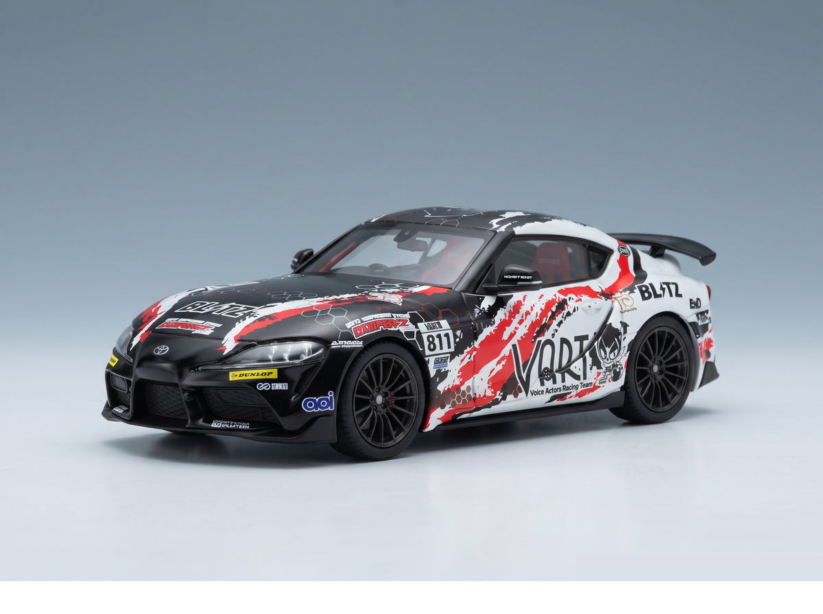 Toyota Supra GR Coupé Vart No. 811 Racing 2022 Black White Red Kyosho 1:43 scale model - front three-quarter view