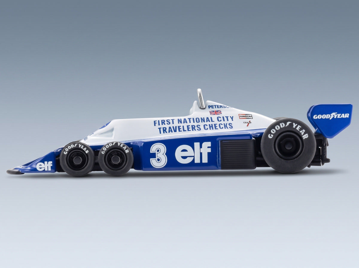 Tyrrell P34/2 Elf No. 3 Ronnie Peterson 1977 Kyosho 1:64 scale model - side view