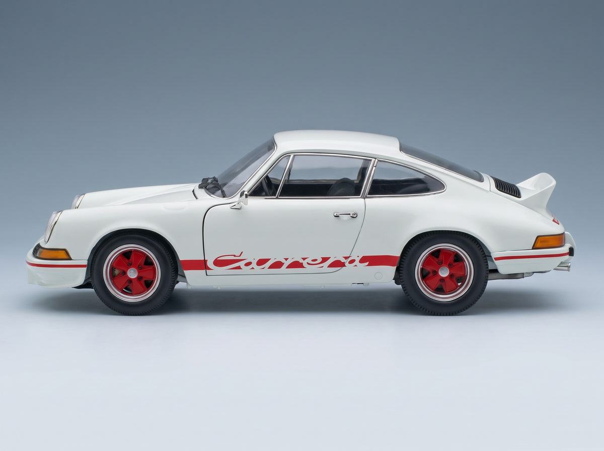 Porsche 911 2.7 Carrera RS Coupé 1972 White Red Minichamps 1:18 scale model - side view