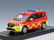 Renault Kangoo SDIS 87 Sapeurs Pompiers 2020 Red Yellow Eligor 1:43 scale model - front three-quarter view